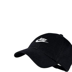 Nike 913011-010 Heritage86 Cap Unisex One-Size Black w/White Logo NWT